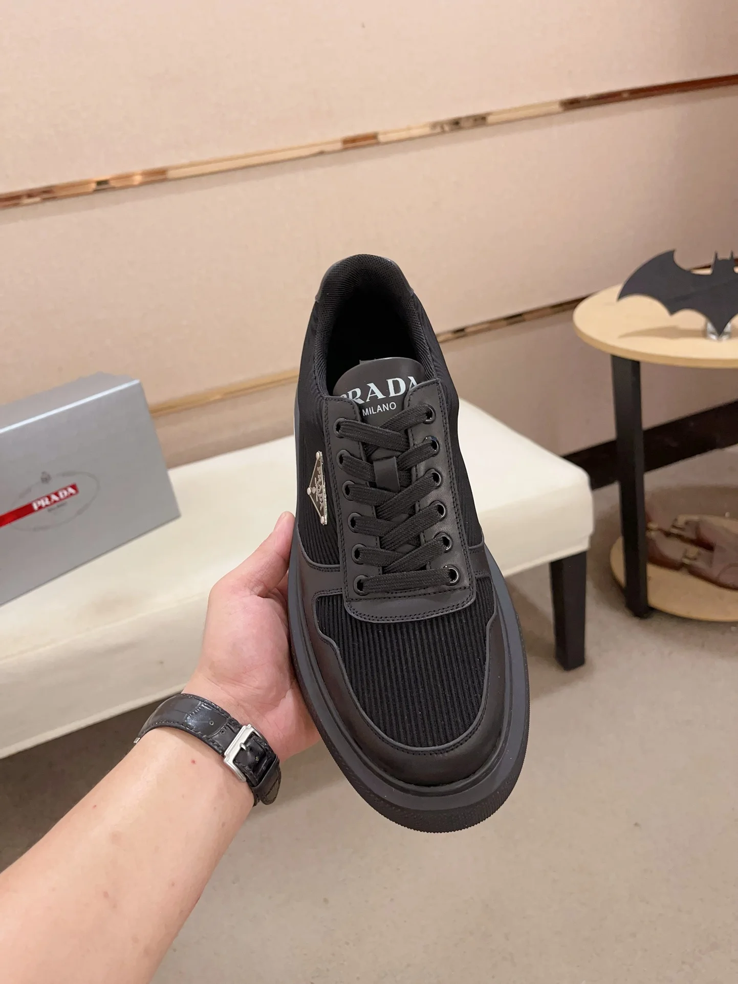 Кроссовки PRADA дышащий Износостойкий Сейсмостойкий Ткань высокого качества