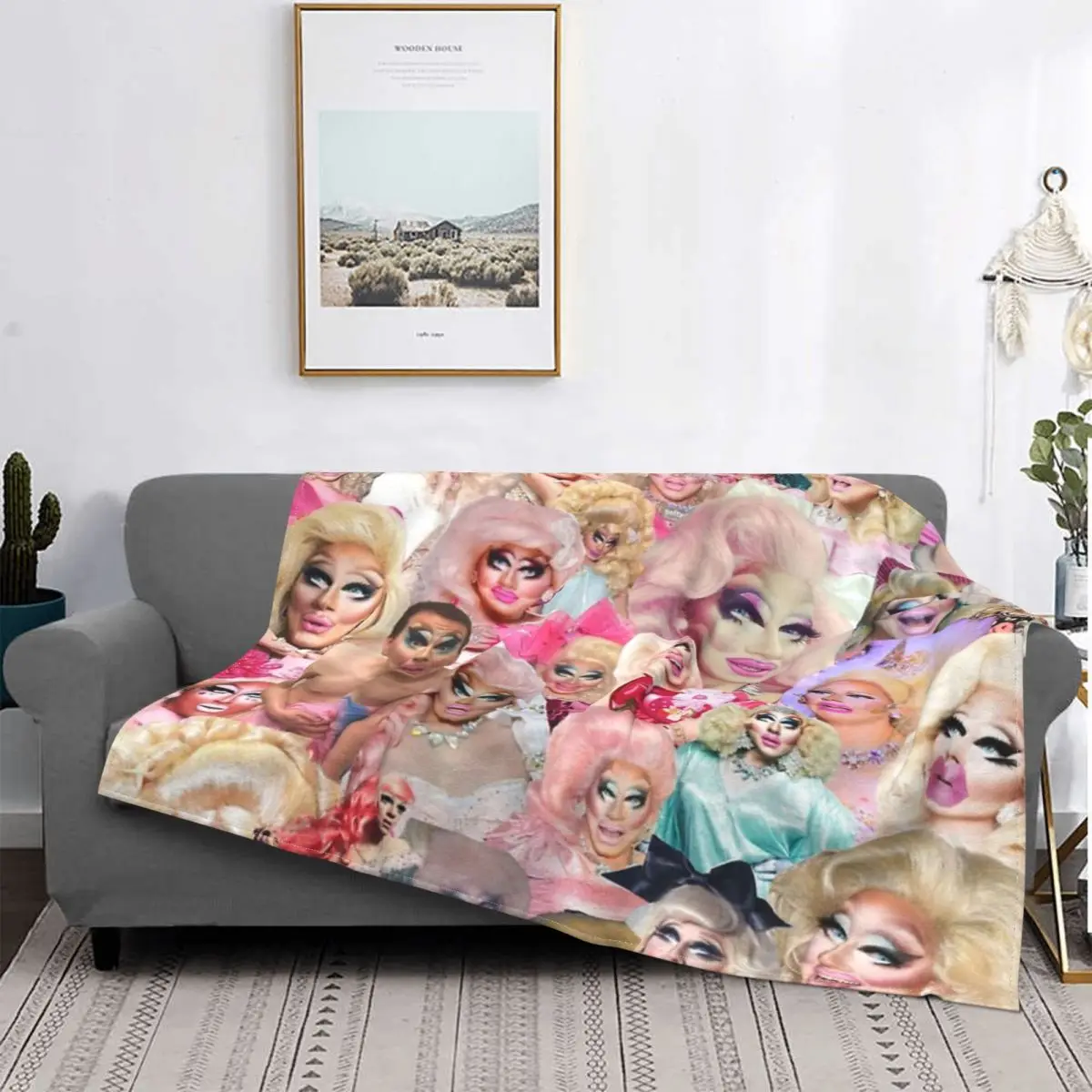 

Trixie Mattel Collage Blanket Bedspread On The Bed Quilt Anime Blanket Queen Size Throw Blanket