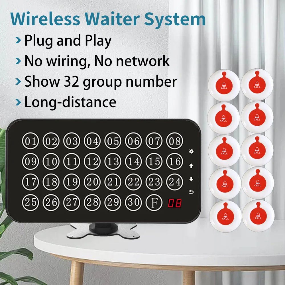 Беспроводная система вызова Ycall беспроводная настольная медсестры для ресторана