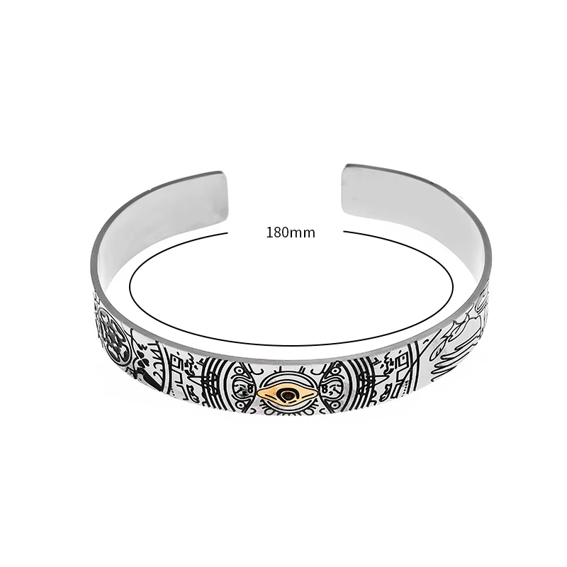 Стильный изысканный браслет из нержавеющей стали с изображением Божьих глаз