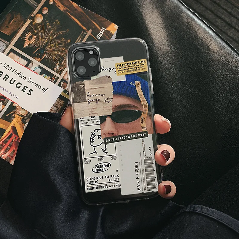 

Novelty Lable Clear Phone Case For iPhone 14 13 12 11 Pro Max XR XS X 7 8 Plus SE Mini Soft TPU Cover Capa