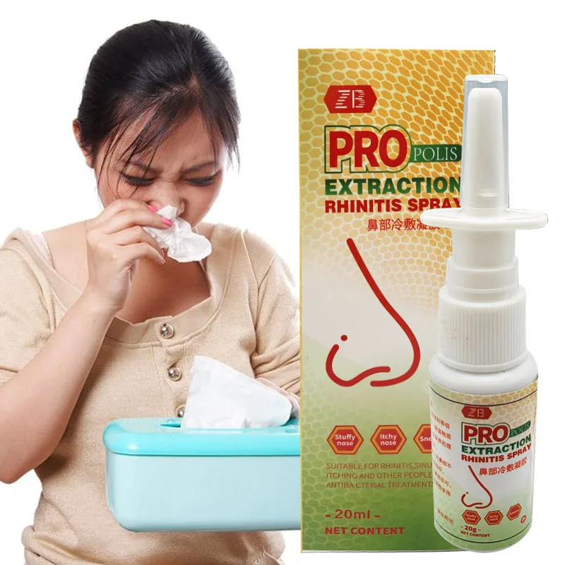 

20ML Nose Sparys Teatment Chronic Rhinitis Sinusitis Runny Dry Itching Nose Congestion Drops Propolis Extract Nose Care