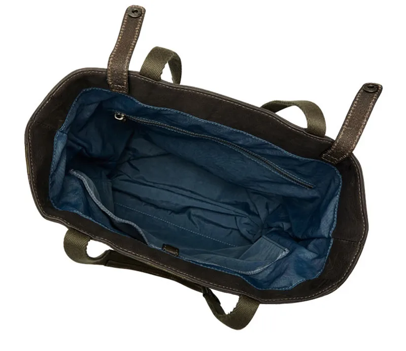 Fashion designer luxury genuine leather men's green tote bag leisure outdoor travel real cowhide shoulder bag shopping handbag