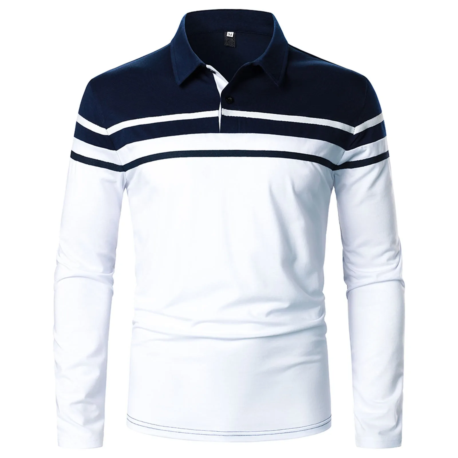 

Lapel Long Top Fashion Casual Stitching Sleeve Men's Loose Design Men's Shirts Stretch Top