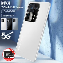 MX4 – téléphone portable 5G débloqué, écran de 7.2 pouces, Smartphone, mémoire de 16 GB et 768GB, batterie de 6800mAh, caméra de 48 + 64MP, Android, nouveauté 2022  (3)