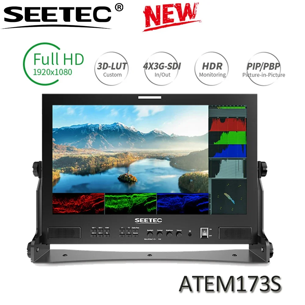 SEETEC ATEM173S 17 3-дюймовый многокамерный вещательный монитор 3G-SDI HDMI Full HD 1920x1080 Прочный