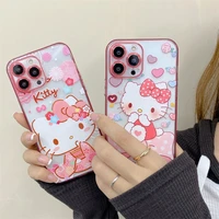 2022 bandai cartoon hello kitty phone case for iphone 11 12 13 pro max x xs xr shockproof transparent cover