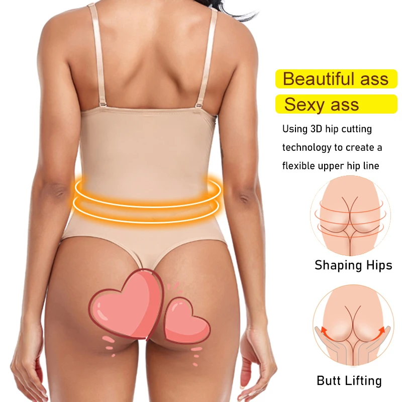 Women Full Body Shaper Thongs Bodysuit Shapewear Waist Trainer Steel Bones Tummy Control Underwear Flat Belly Underbust Corset