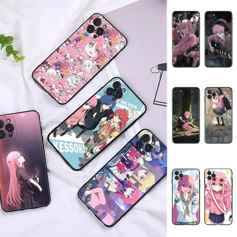 

Bocchi The Rock Anime Phone Case For iPhone 13 Pro MAX 14 11 12 Mini X XS XR 6 7 8 Plus SE 2020 Soft TPU Cover