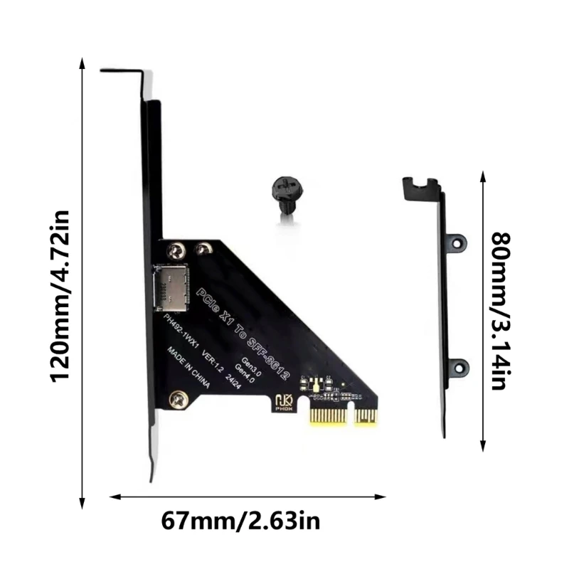 Хост-адаптер Oculink SFF 8612 для твердотельных накопителей PCIe x4x1 SFF8639 обеспечивающий