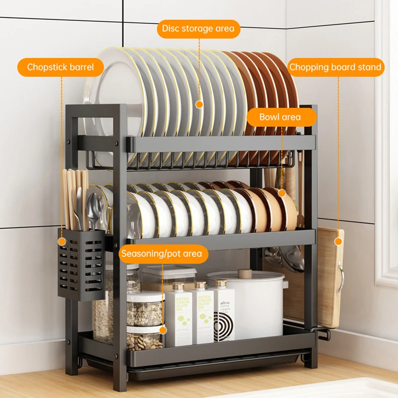 

Кухонная подставка для буфета, кухонный органайзер для хранения, сушилка для посуды из углеродистой стали, посуда, фрикционная доска, кухонные принадлежности