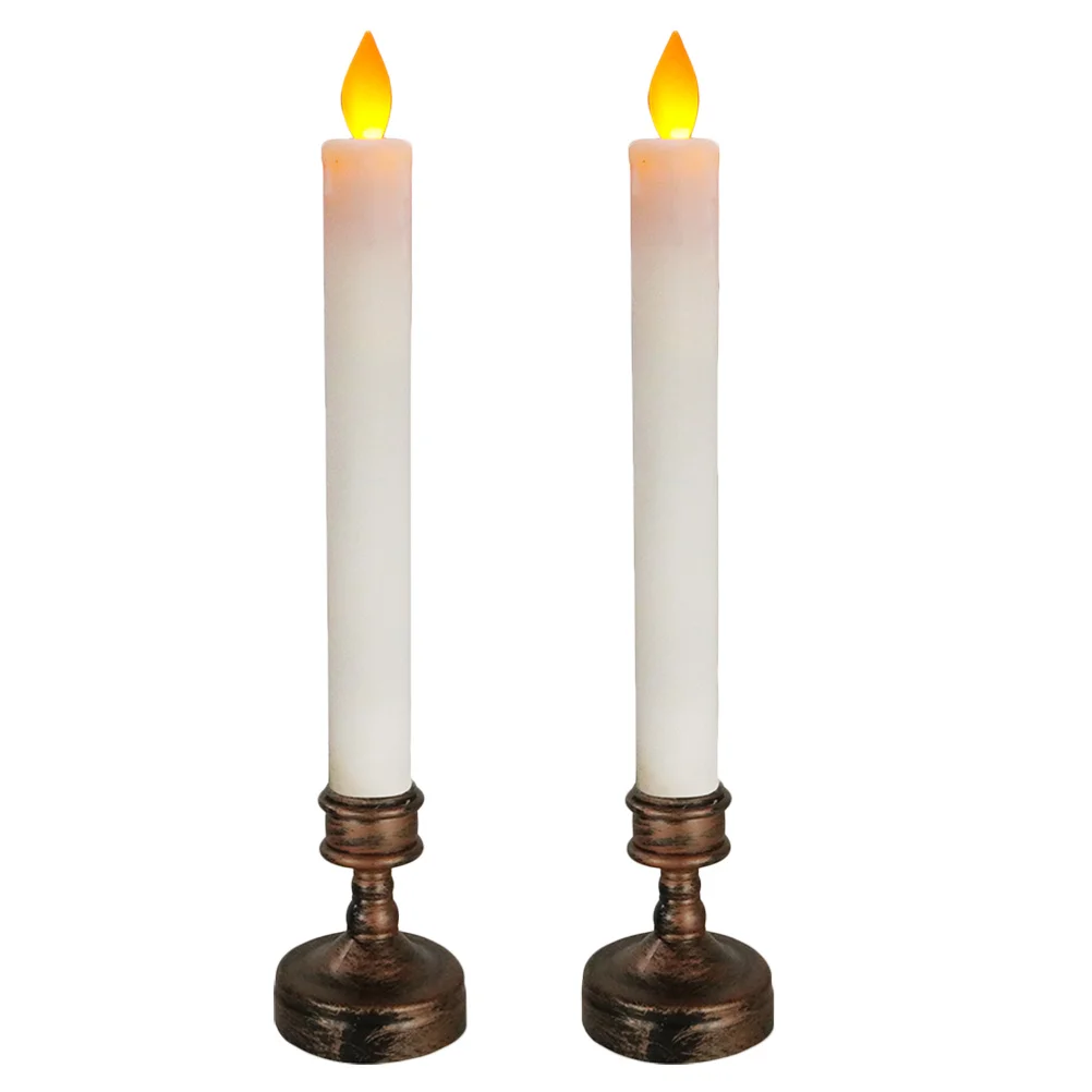 

Led Lightslight Candlesticks Taper Flameless Realistic 3D Flame Flickeringoperated Electric Romantic Window Electronic Stand