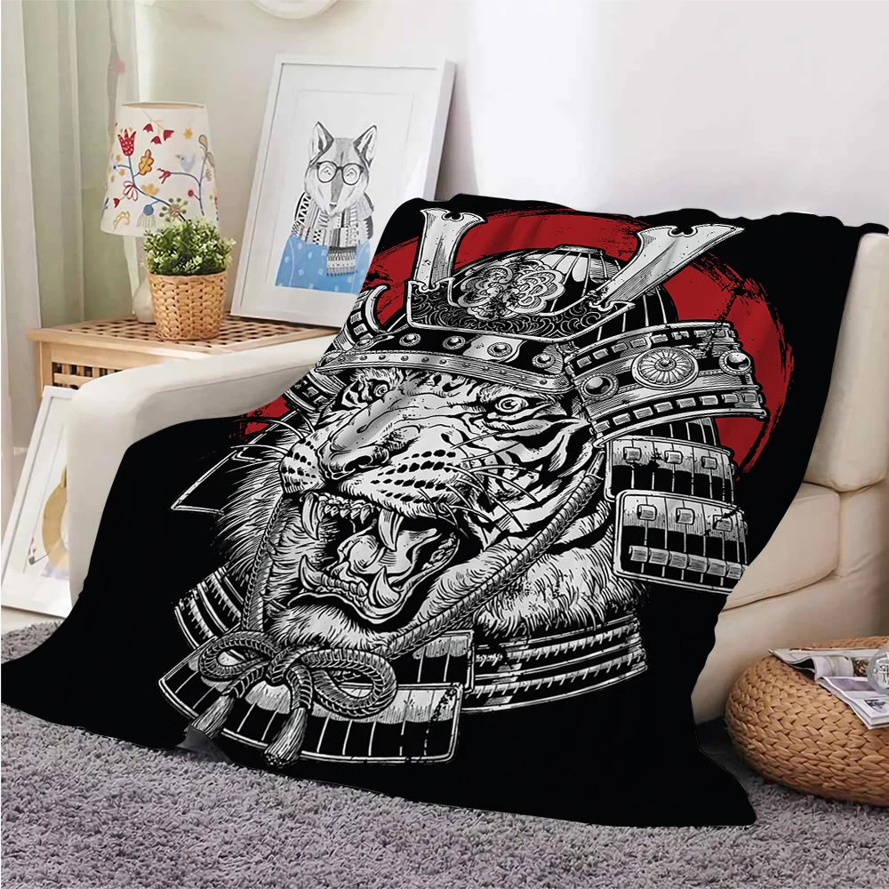 

CLOOCL Sakura Samurai Flannel Blankets 3D Graphic Throw Blanket Office Nap Summer Air Conditioner Blankets Birthday Gifts