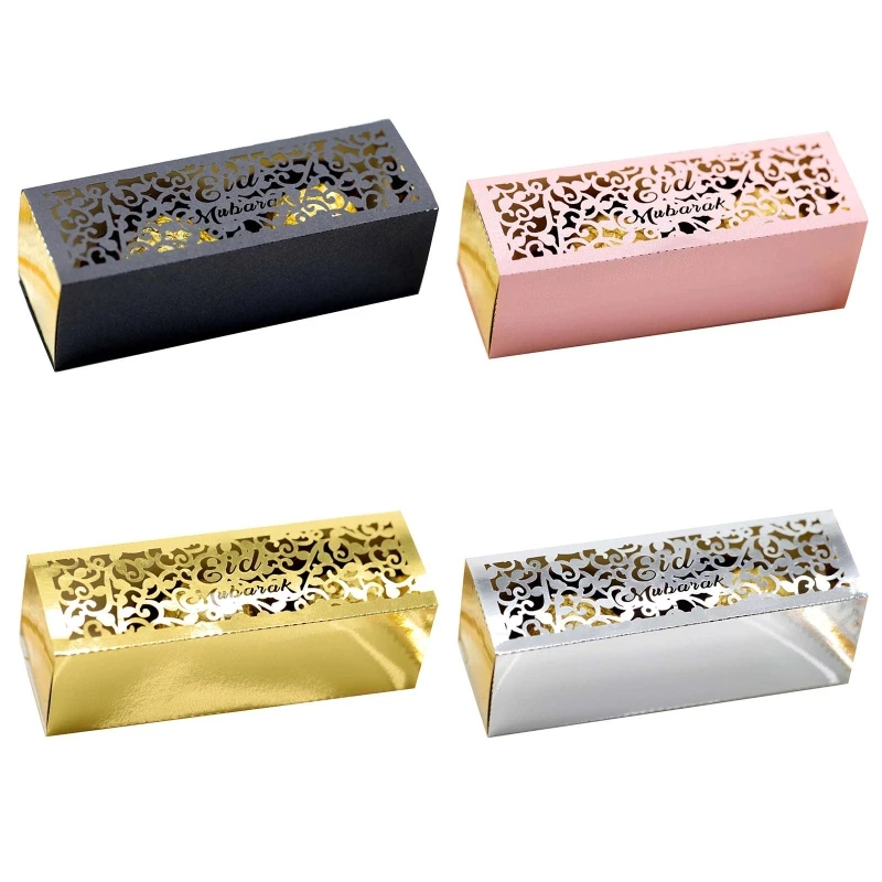 

50pcs Eid Mubarak Candy Box Hollow Flower Vine Ramadan Chocolate Gift Boxes