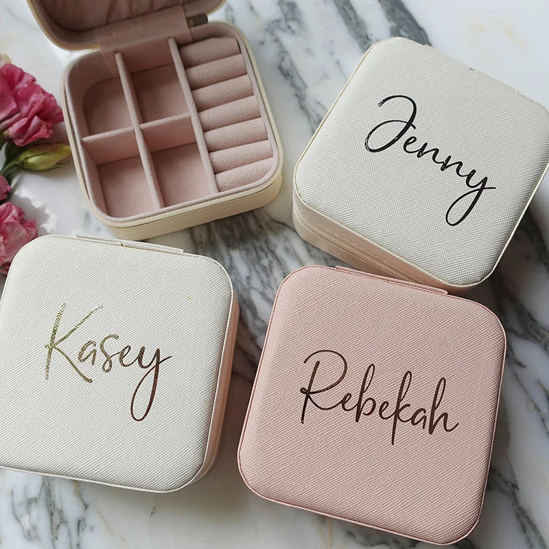 

Personalized Bridesmaid Gift Travel Jewelry Case Party Favor Birthday Gift For Her Wedding Gifts Hen Party Gifts Bachelorette