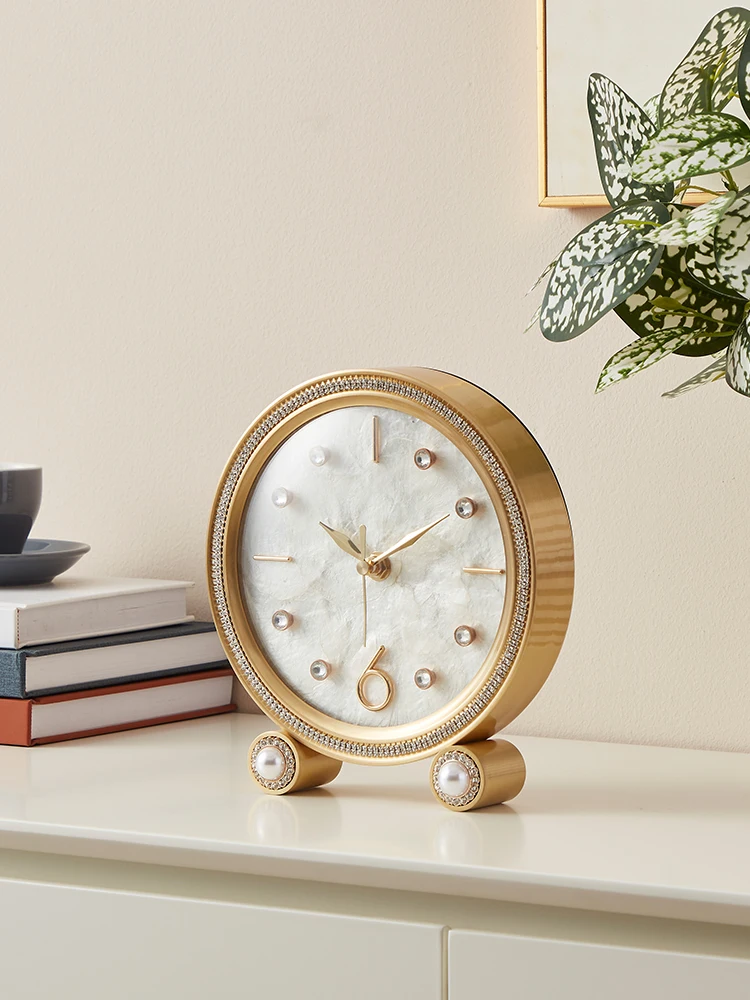 Роскошные Настольные часы в виде латунной ракушки настольное украшение