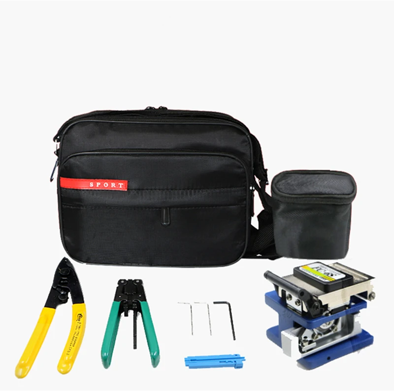 Fiber Optic Tools Kits 7 in 1 FTTH fiber optic tool bag + fiber stripper + fc-6s fiber cleaver+ miller