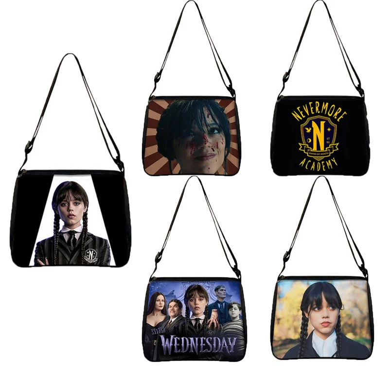 

Wednesday Addams And Enid Women Crossbody Bags Nevermore Academy Shoulder Bags For Travel Satchel Purse Phone Holder Book Bag