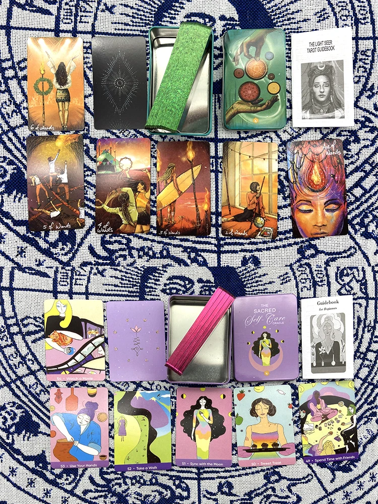 

24 вида, Tarot в жестяной коробке, позолоченные края для начинающих, игра для раскрытия удачи, карточка-колода с 78 карточками, изысканные подарки для друзей