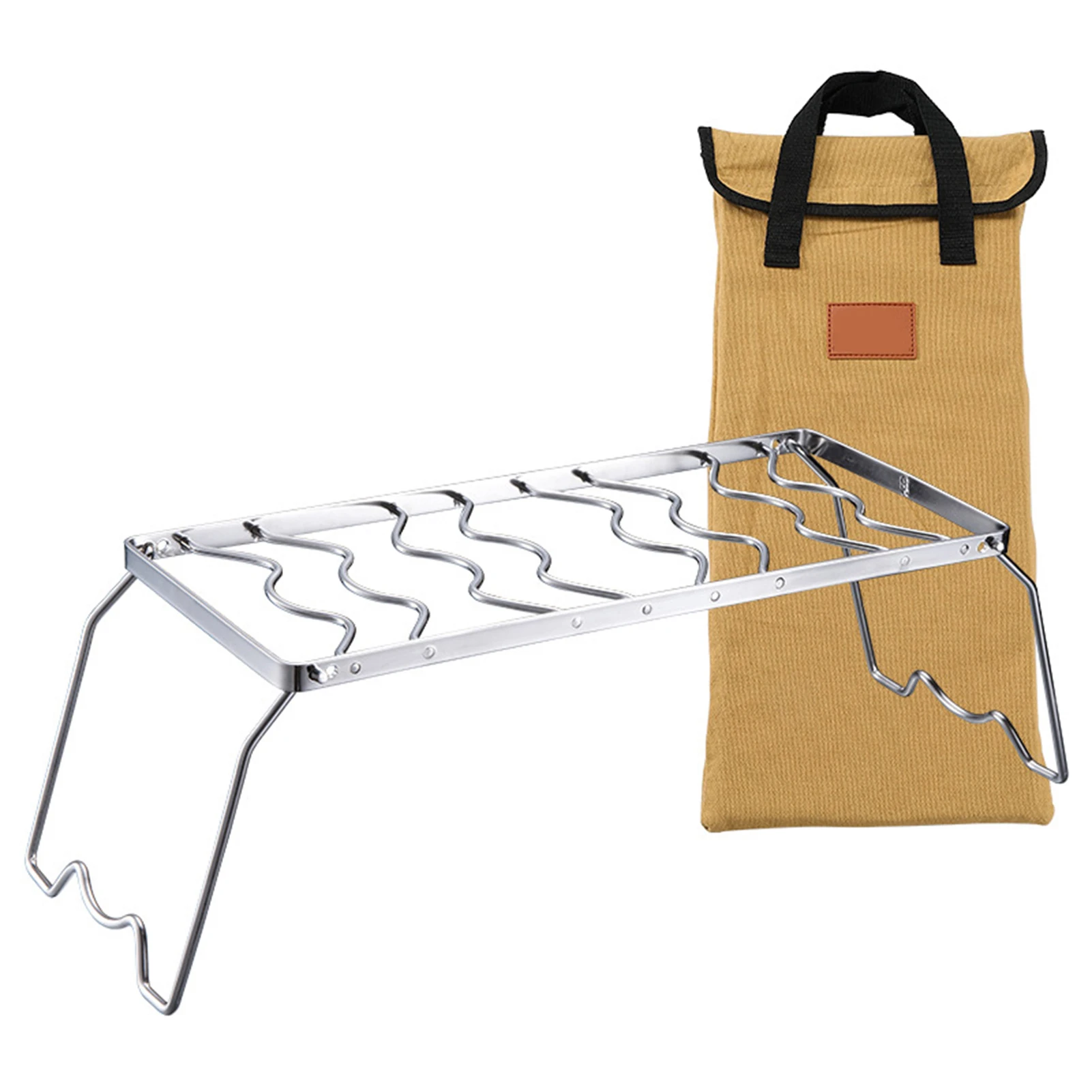 

BBQ Grill Fire Grill Stainless Steel Campfire Grill Camp Kitchen Cooking Equipment Folding Campfire Accessories Camping Grill