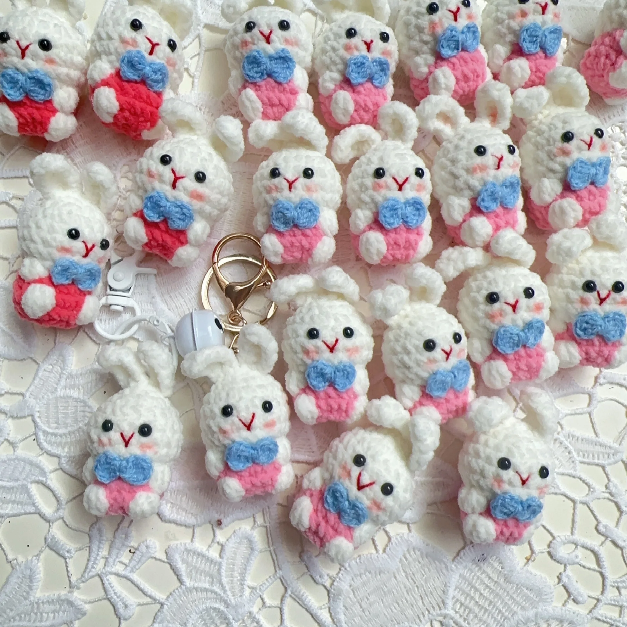 Готовый мини-кролик вязаный крючком брелок ручной работы вязаная кукла игрушки