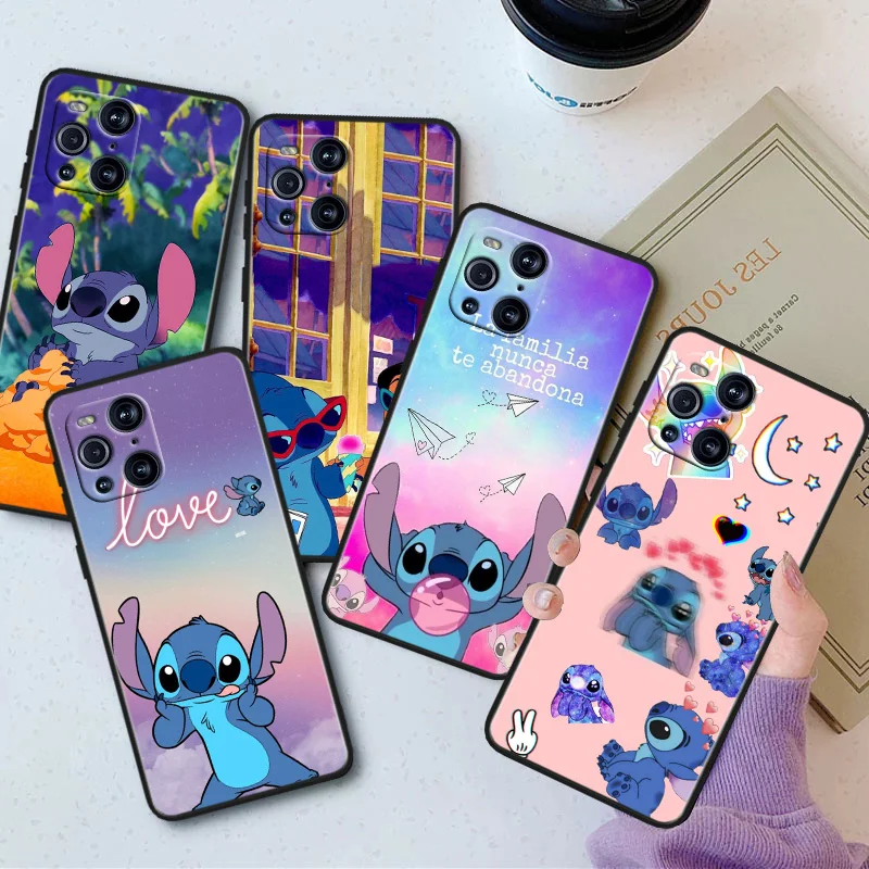 

Stitch Abomination Little Phone Case For OPPO Find X5 X3 X2 K10 F21S F21 F9 F7 F5 Neo Pro Lite Black Silicone Soft Cover