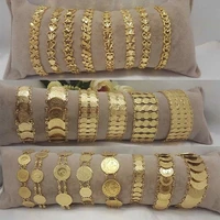 herseygold copper bracelet turkish middle east jewelry arab coins gold plated chain bracelet mulism bridal bangle bracelets