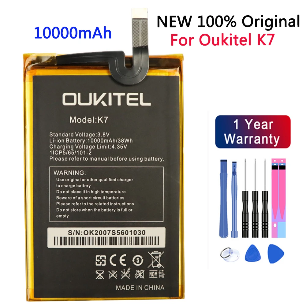 100% Оригинальный аккумулятор 10000 мАч для Oukitel K7 /K7 яркость высокое качество + номер