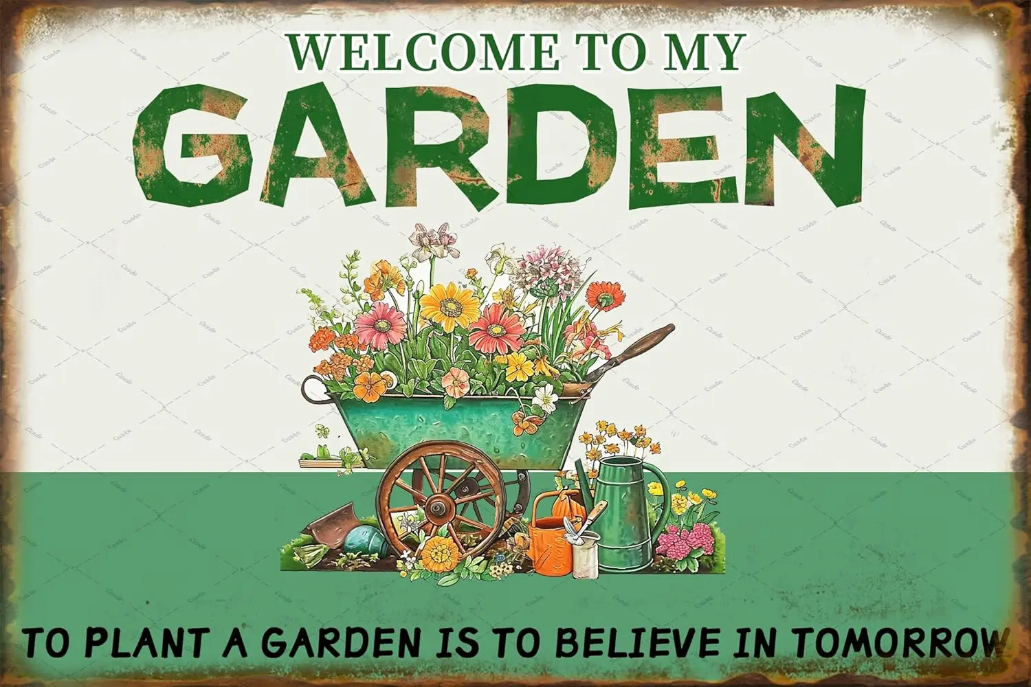 Металлическая жестяная вывеска Cusde Garden Добро пожаловать в мой сад настенный