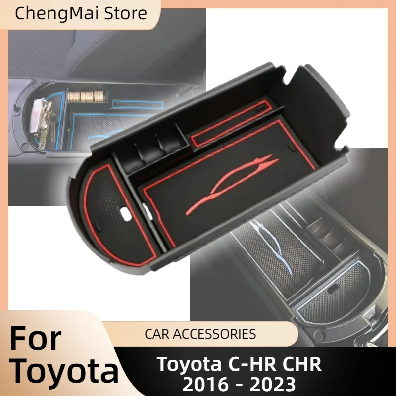 Фото Для Toyota CH-R CHR 2016-2023 органайзер центральный консольный органайзер лоток автомобильные аксессуары консоль подлокотник ящик для хранения №1