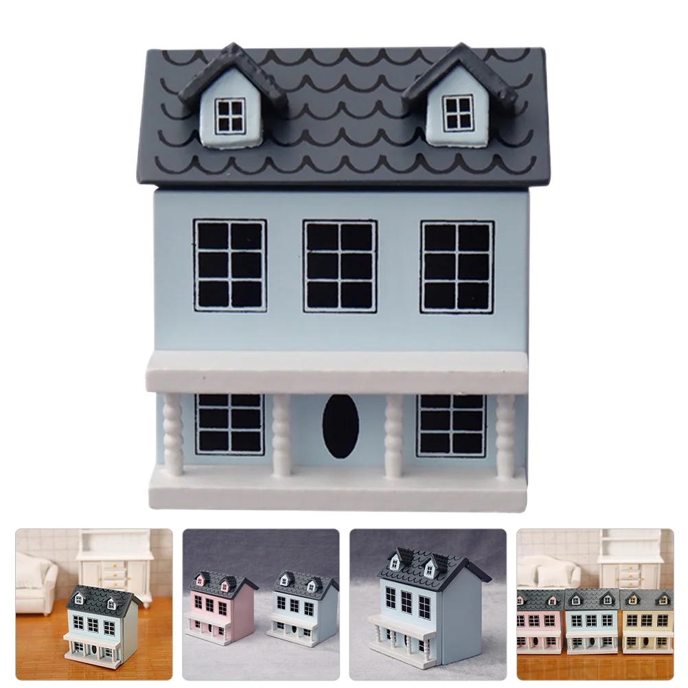 

Small House Model Miniature House Ornament Wood Tiny House Miniature Furniture