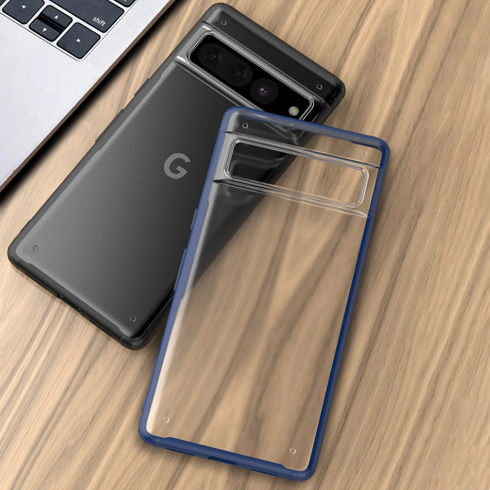 

Clear Matte Case for Google Pixel 7 Pro Transparent Case Protective with Bumper Hard Back Cover for Google Pixel 7 Funda Men