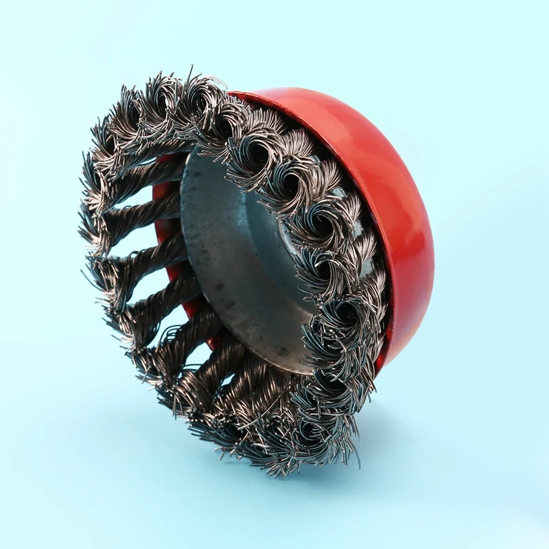 3Pcs Wire Brush For Angle Grinder 100Mm Twist Knot Brush+100Mm Brassed Crimp Cup+115Mm Bevel M14 Thread