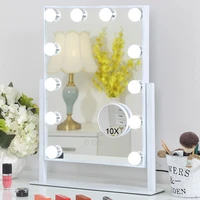 lighted makeup mirror hollywood vanity makeup mirror with light smart touch control 3 colors 360 rotation dressing table mirror