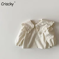criscky baby girls cotton blouse shirts fashion children kids toddlers floral tops puff sleeve clothes autumn cute clothes