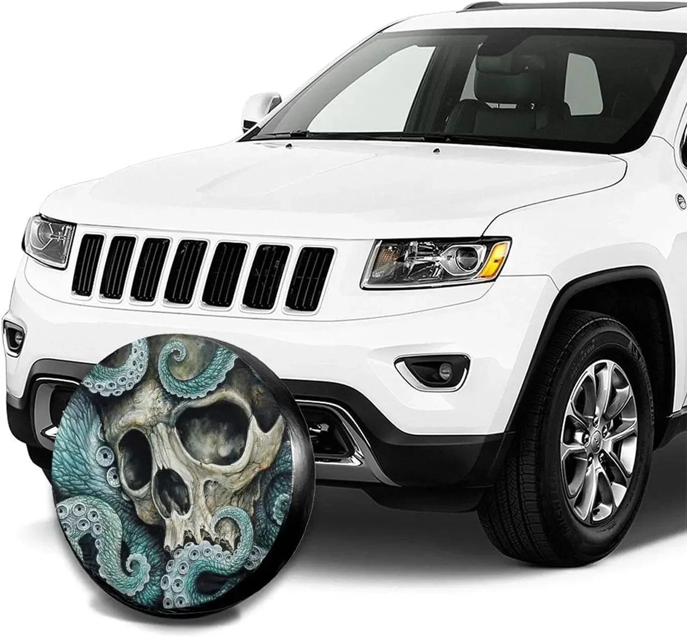 Delumie Череп Осьминог Полиэстер чехлы для запасных шин Bling автомобильные