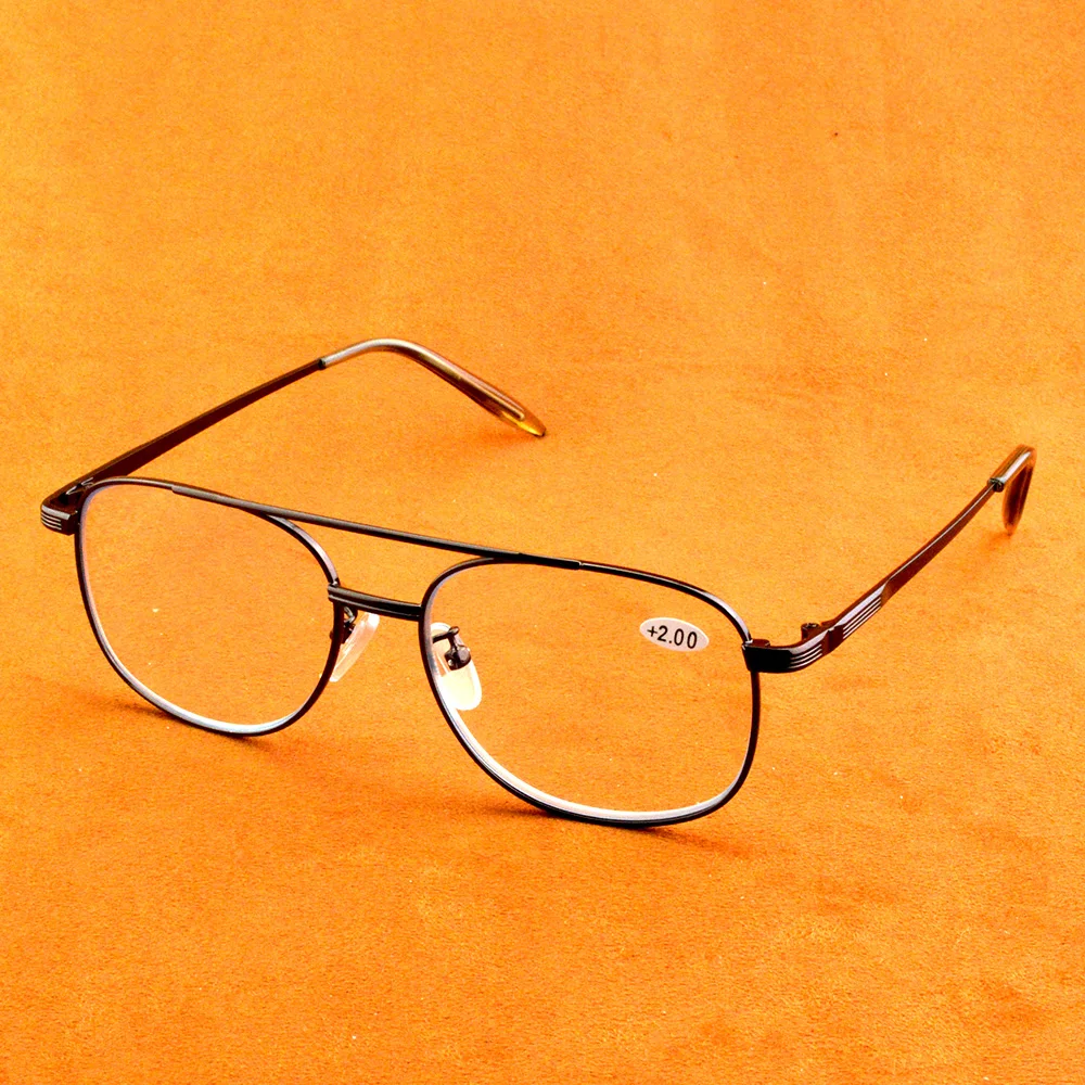 

Очки для чтения с двойной перемычкой в коричневой оправе для мужчин и женщин, прогрессивные многофокусные очки для чтения в стиле ретро, с добавлением 75, 100, 125, 150, 175, 200 до 400