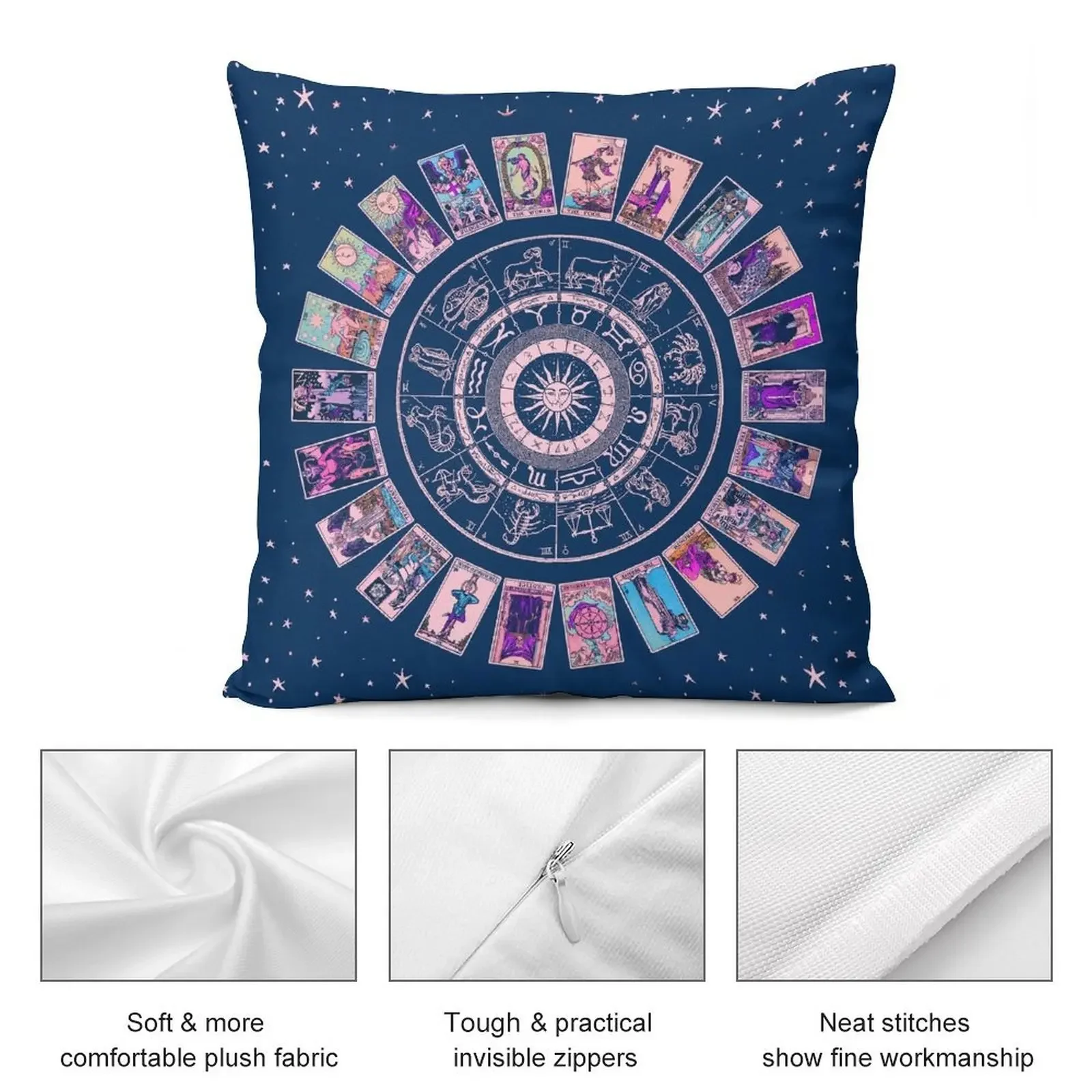 Пастельная готическая подушка зодиака астрологическая карта и основные арканы