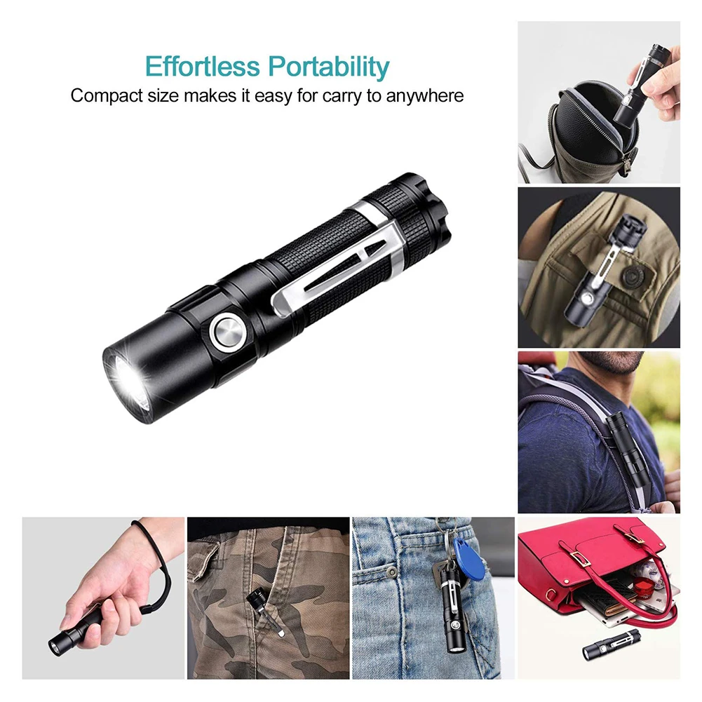 

Маленькая вспышка s мощная светодиодная вспышка s Высокий люмен ручная Водонепроницаемая вспышка с зажимом маленькая вспышка с брелком для