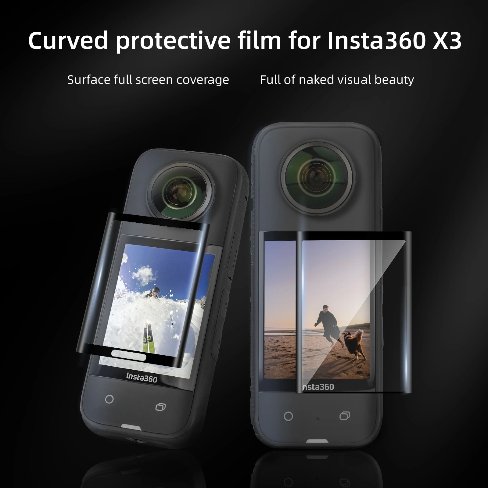 

9H Curved Tempered Film for Insta360 X3 HD Explosion-proof Anti-scratch Soft Film Fully Fit Protective Film Accessories