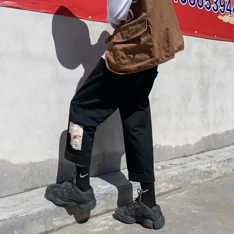 Новые осенние мужские повседневные прямые брюки-карго в корейском стиле
