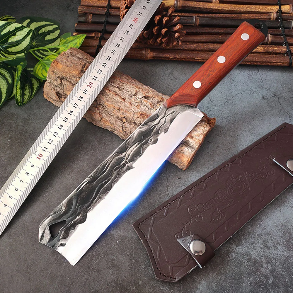 

Chopping Firewood Knife Chop Bone Heavy Duty Kitchen Knife Chef Outdoor Survival Knife 5mm Manganese Steel Cutting Forest Knife