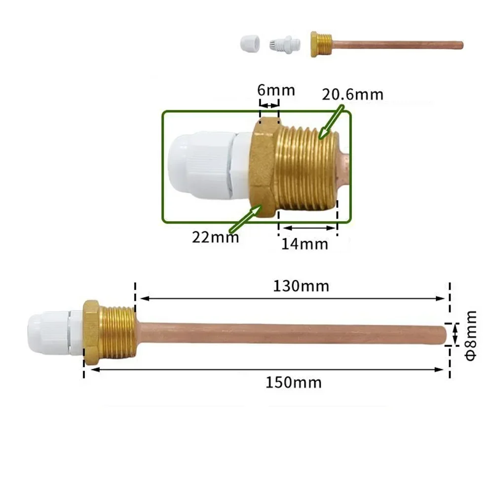 Термогильза 42-300 мм латунь 1/2 для BSP G резьба датчика температуры аксессуары