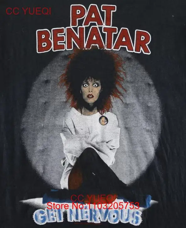 Винтажная черная рубашка унисекс Pat Benatar с коротким рукавом