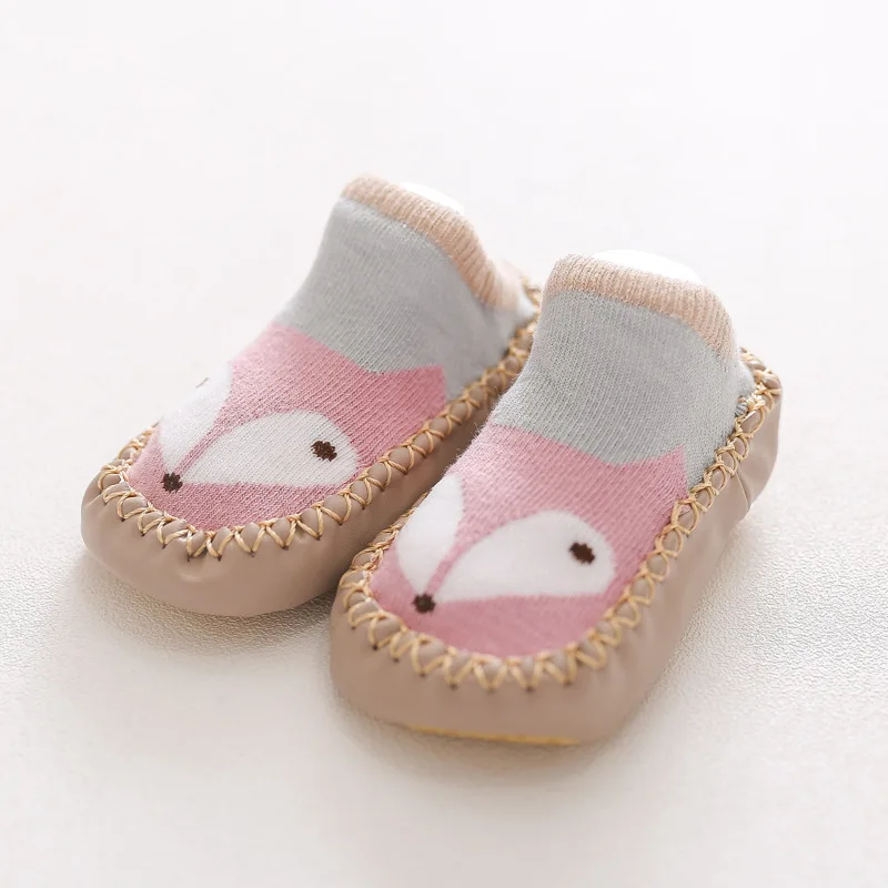 Newborn Baby Socks Children Infant Cartoon Sock Baby Gifts Kids Indoor Floor Socks Leather Sole Non-Slip Thick Towel Socks