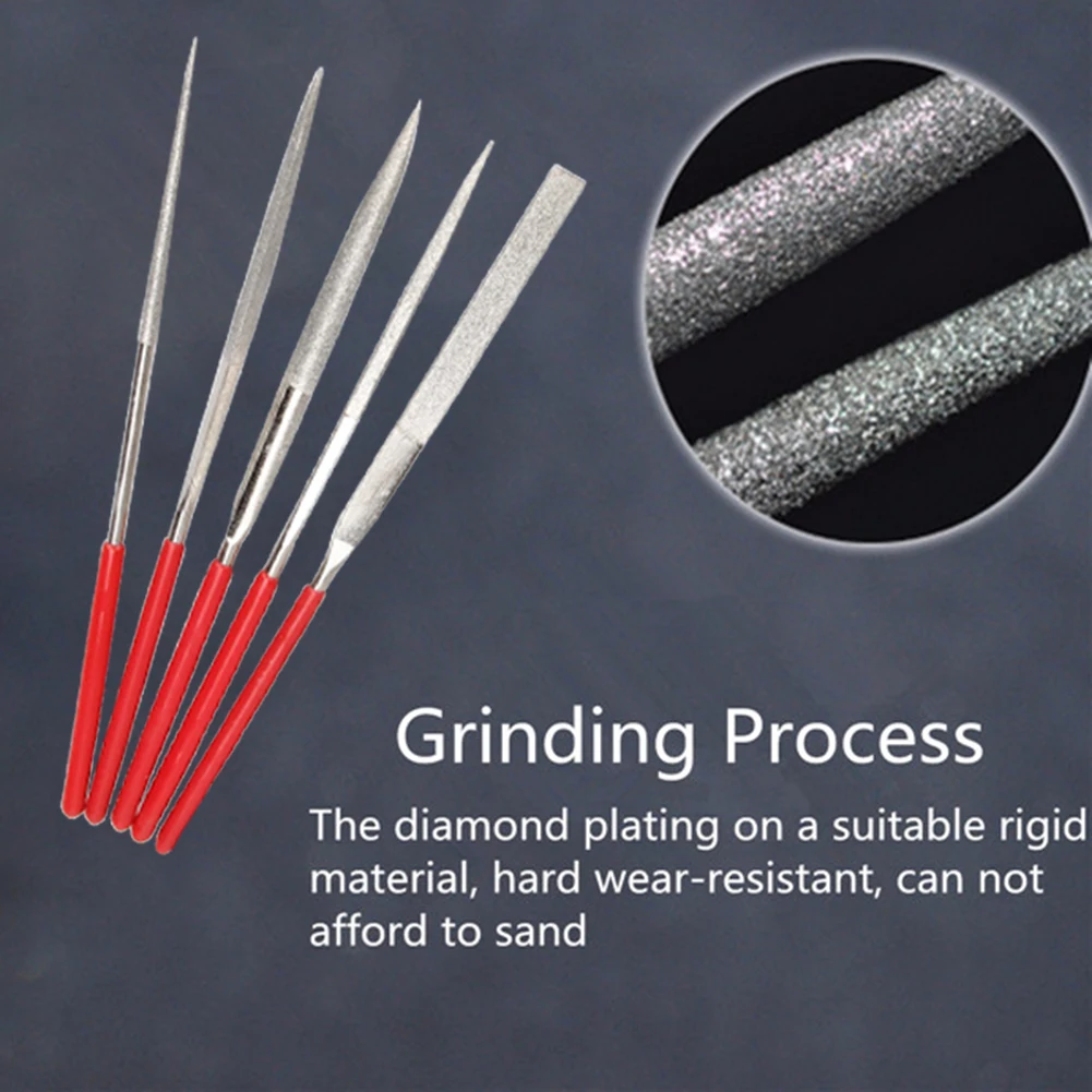

5pcs DIY Craft Woodworking Tools Diamond Needle Files Set Wood Carving Tool Kits Metal Polishing Manual File