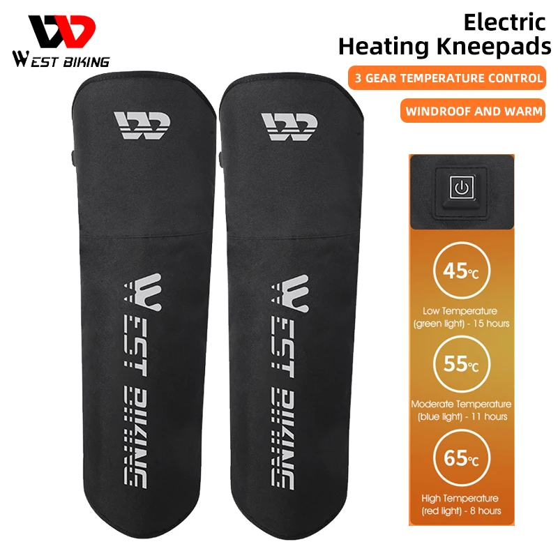 

WEST BIKING USB перезаряжаемые мужские велосипедные грелки для ног водонепроницаемая защита колена для велосипеда зимний греющий велосипедный н...