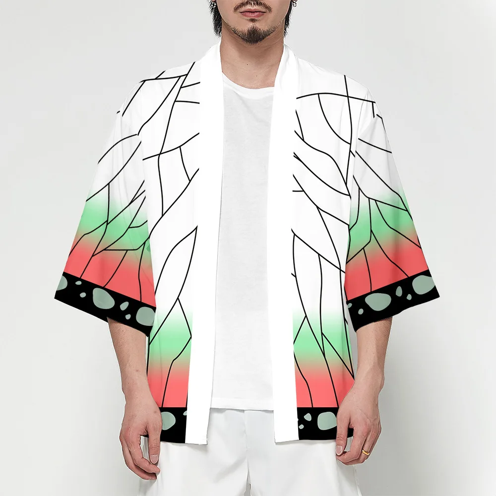 

Fashion6XL 5XL 4XL Anime Japanese men haori yukata Tanjiro Samurai Kimono of Men Women Cardigan Blouse Haori Obi Asian Cosplay C
