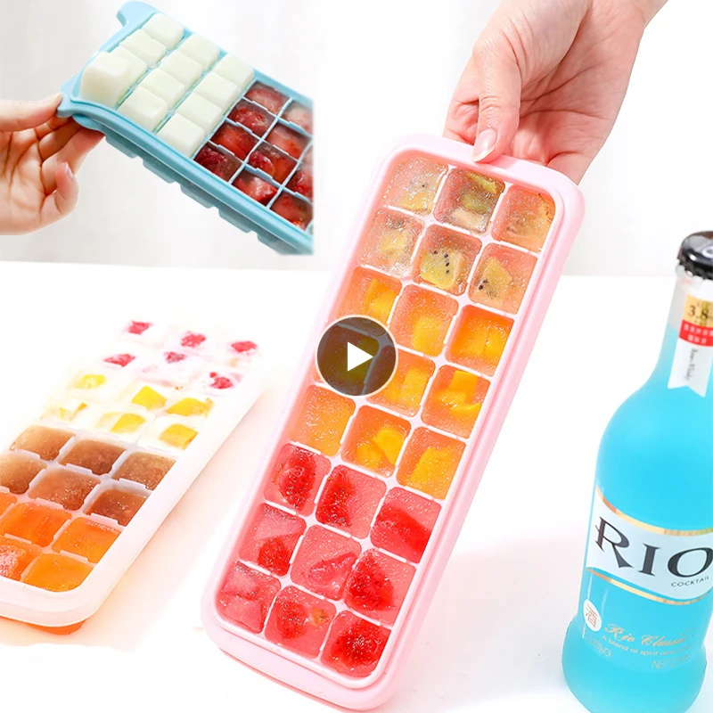 

Silicone Mold With Lid Ice Cube Tray Gadgets For Home Ice Cream Machine Cocktail Accessories Ice Mold Ice Cube Maker Ice Box