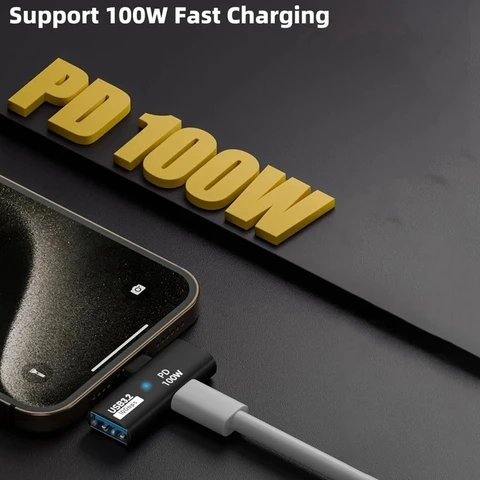 2 в 1 USB C OTG Кабель-адаптер типа C к USB3.2 10 Гбит/с PD100W Адаптер для быстрой зарядки данных для Samsung Huawei Xiaomi Ноутбук Планшет